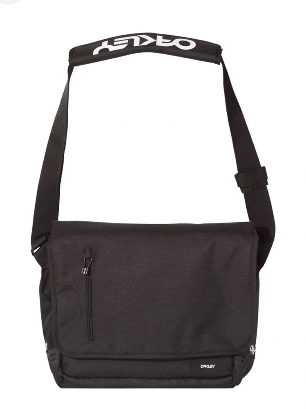 Oakley Black Steel Club Messenger Bag with Shoulder Strap